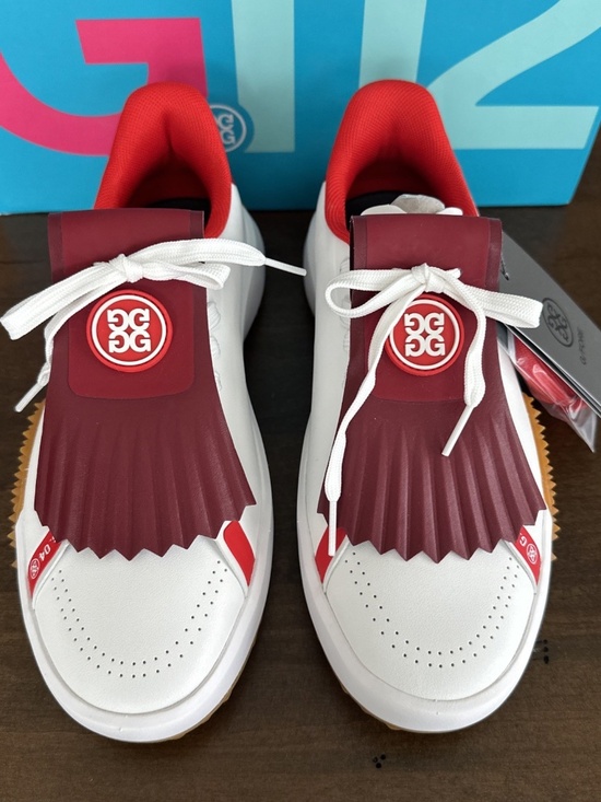 G/Fore Womens Leather Kiltie G.112 Golf Shoes Sneakers White Snow Red Sz 9.5 NEW - Picture 4 of 9